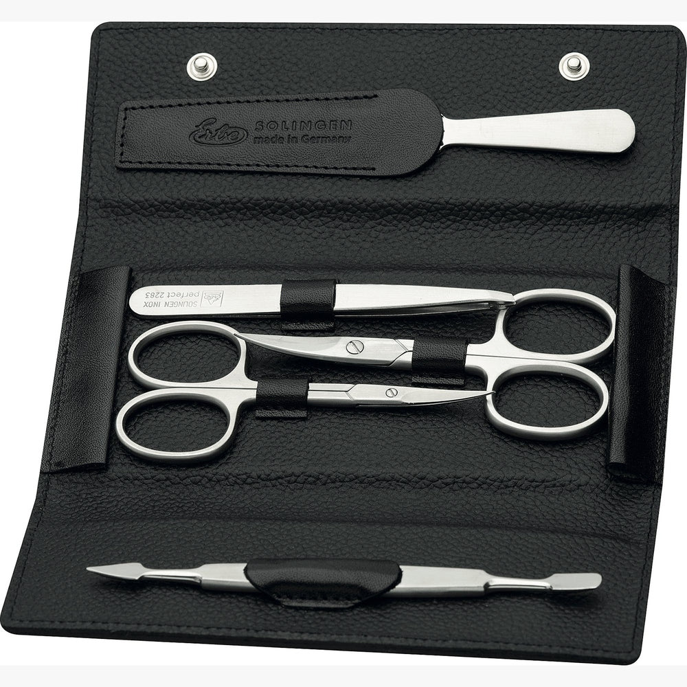 Erbe Maniküre Druckknopfetui Black Mamba inox 5-teilig