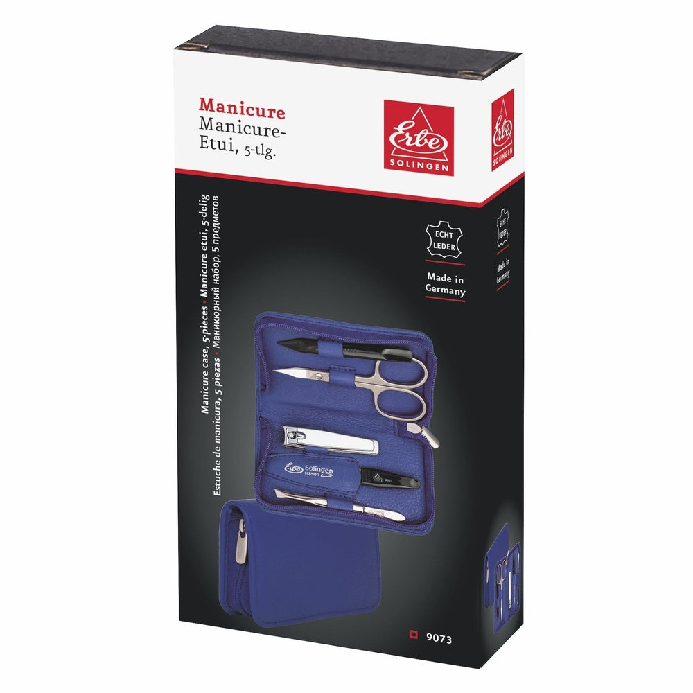Erbe Manicure Reissverschlussetui Blau 5-teilig