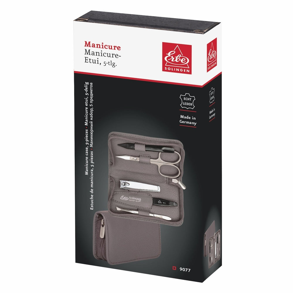 Erbe Manicure Reissverschlussetui Grau 5-teilig