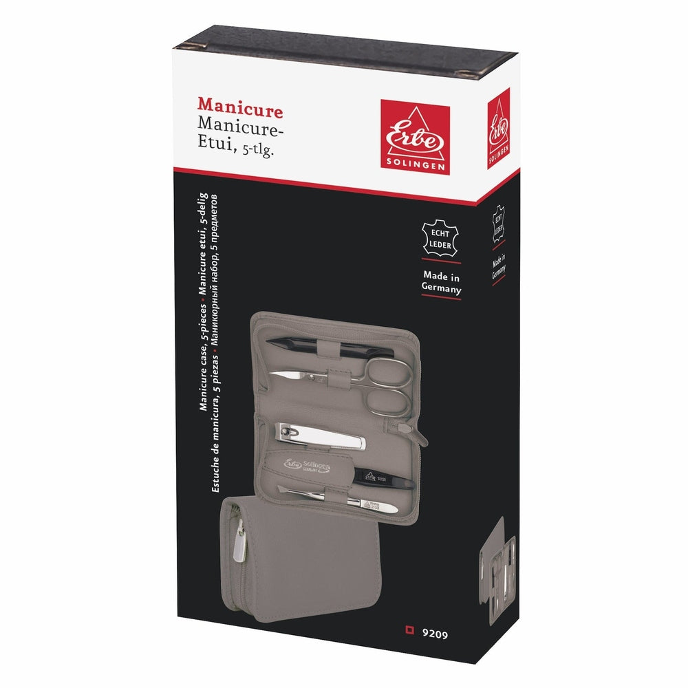 Erbe Manicure Reissverschlussetui Taupe 5-teilig