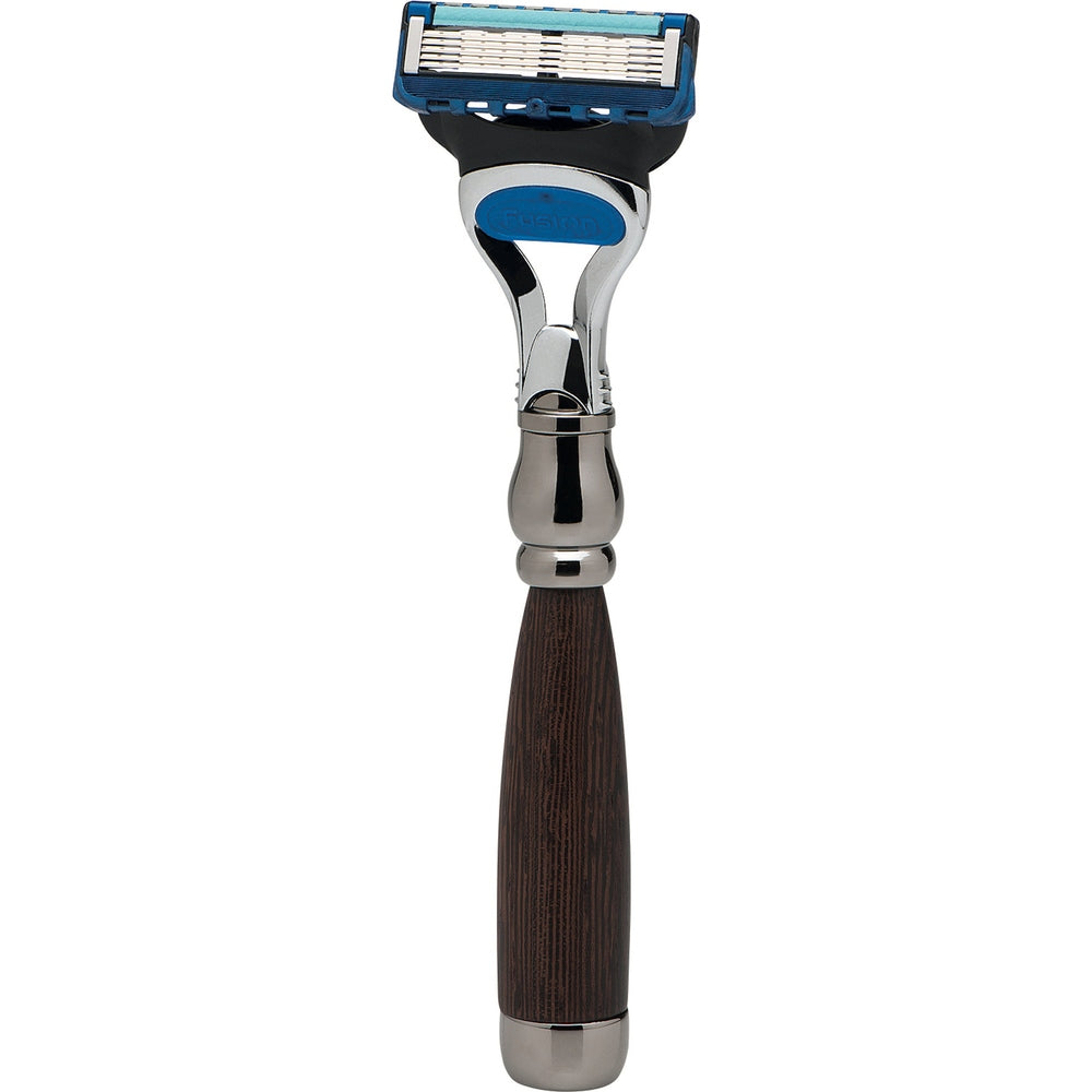 Erbe Rhodium Rasierer Fusion Wengeholz