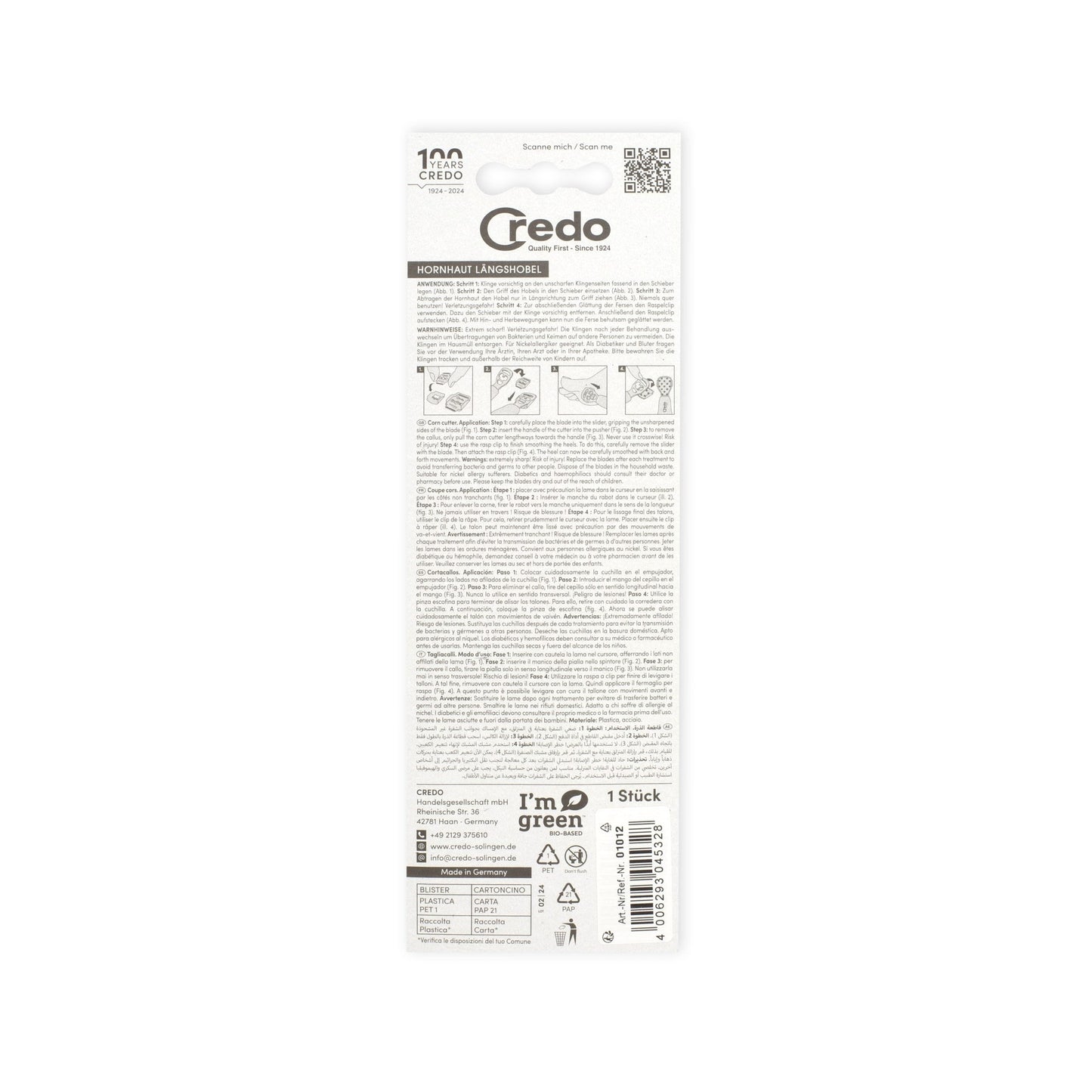 Credo Original Solinger Hornhauthobel - Blau