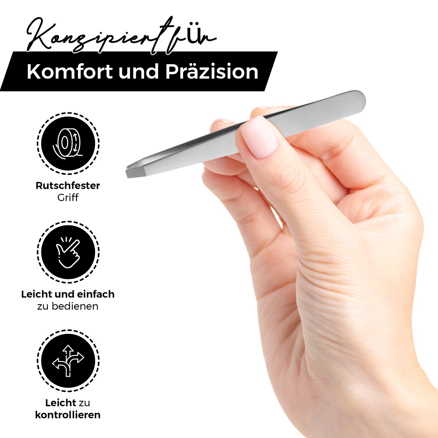 Haar-Pinzette - abgewinkelt Spitze
