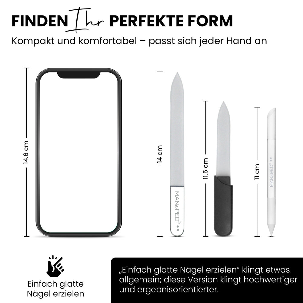 Glasnagelfeilen - 3er-Set/Made in EU