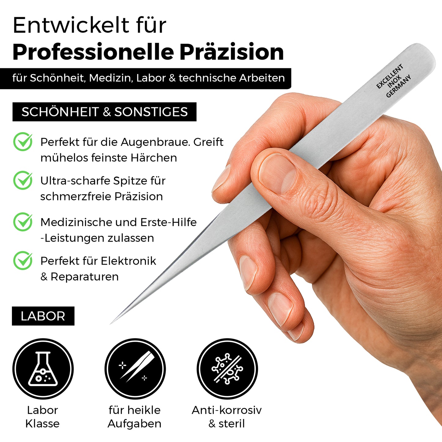 Splitterpinzette - Präzisionspinzette - nicht magnetisch