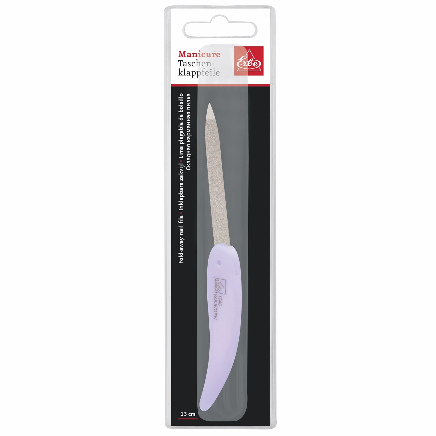 ERBE Klappfeile Pocket Pastell Lila – kompakt, klappbar, ideal für unterwegs