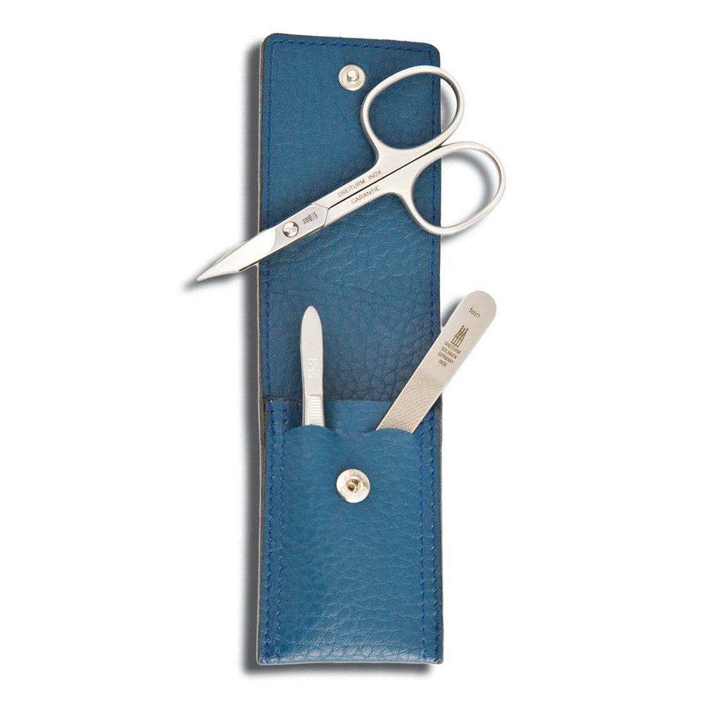 DREITURM 3-teiliges Maniküre-Etui – Made in Solingen - Modell Petrol - türkisblau