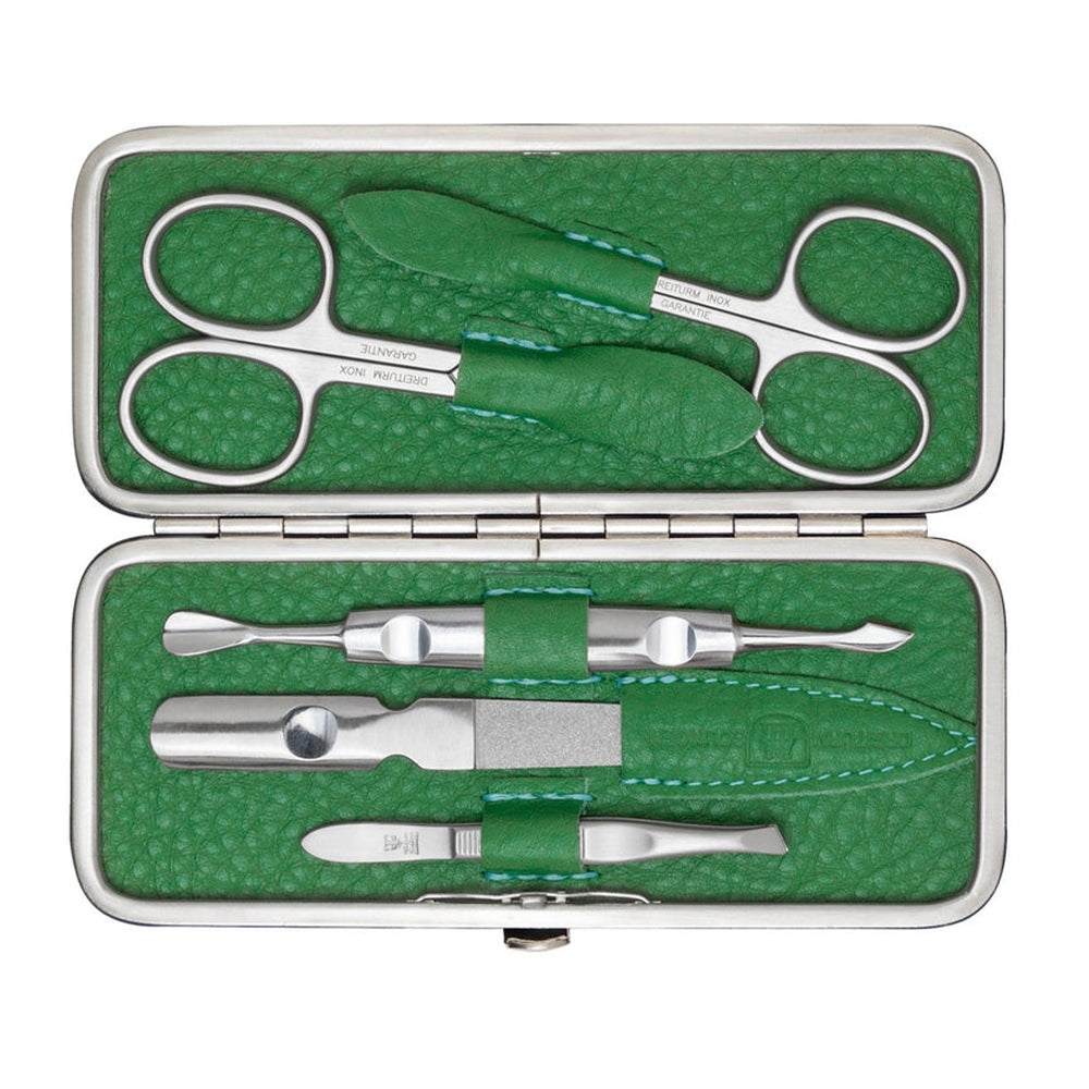 DREITURM 5-teiliges Maniküre-Etui – Qualität aus Solingen - Modell Garden - dunkelgrün