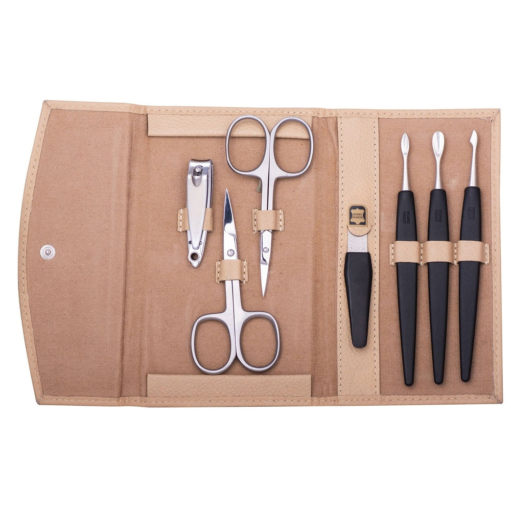 Erbe Aktions Maniküre Etui Leder Beige 7-teilig