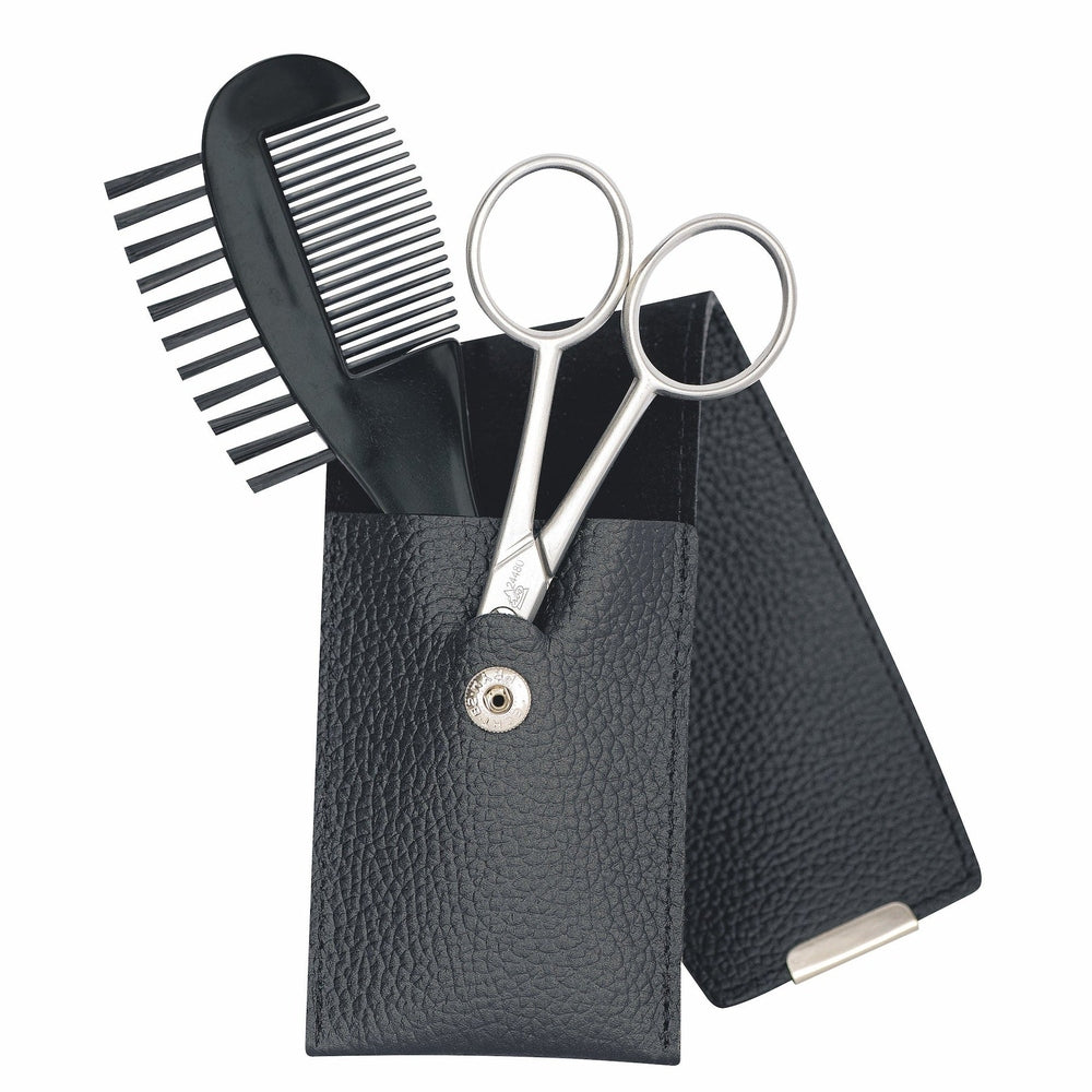 Erbe Bartpflege-Etui rostfrei 2-teilig Leder Schwarz
