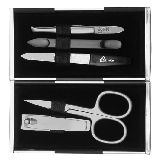 Erbe Magisches Maniküre-Etui 5-teilig Schwarz Silbermatt – Farbe Schwarz, Silber