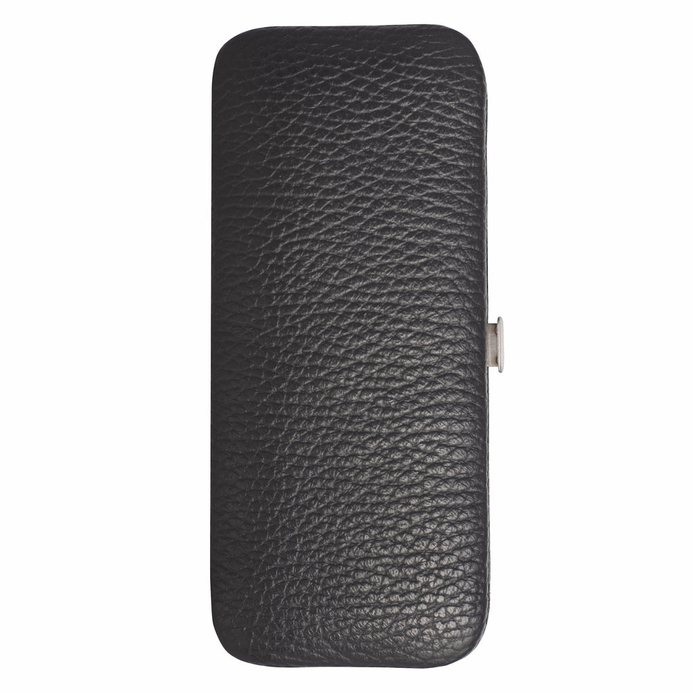 Erbe Manicure Buegeletui inox Schwarz Haut und Nagelschere