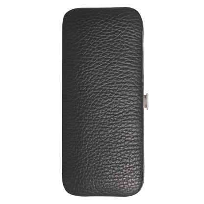 Erbe Manicure Buegeletui inox Schwarz Haut und Nagelschere