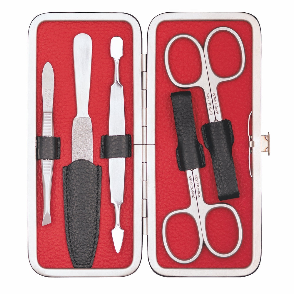 Erbe Maniküre Bügeletui inox Schwarz Rot Colorado