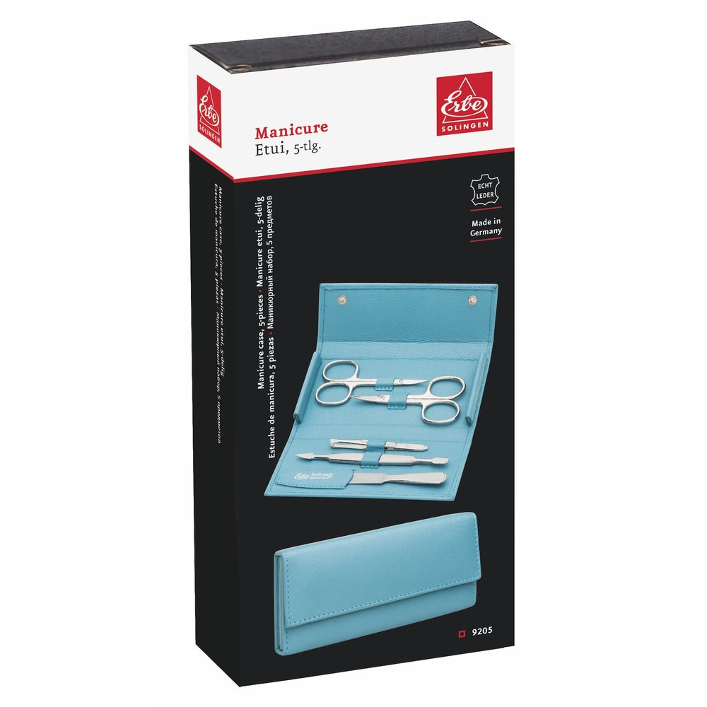 Erbe Manicure Druckknopfetui Meerblau 5-teilig