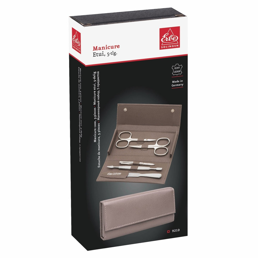 Erbe Manicure Druckknopfetui Taupe 5-teilig