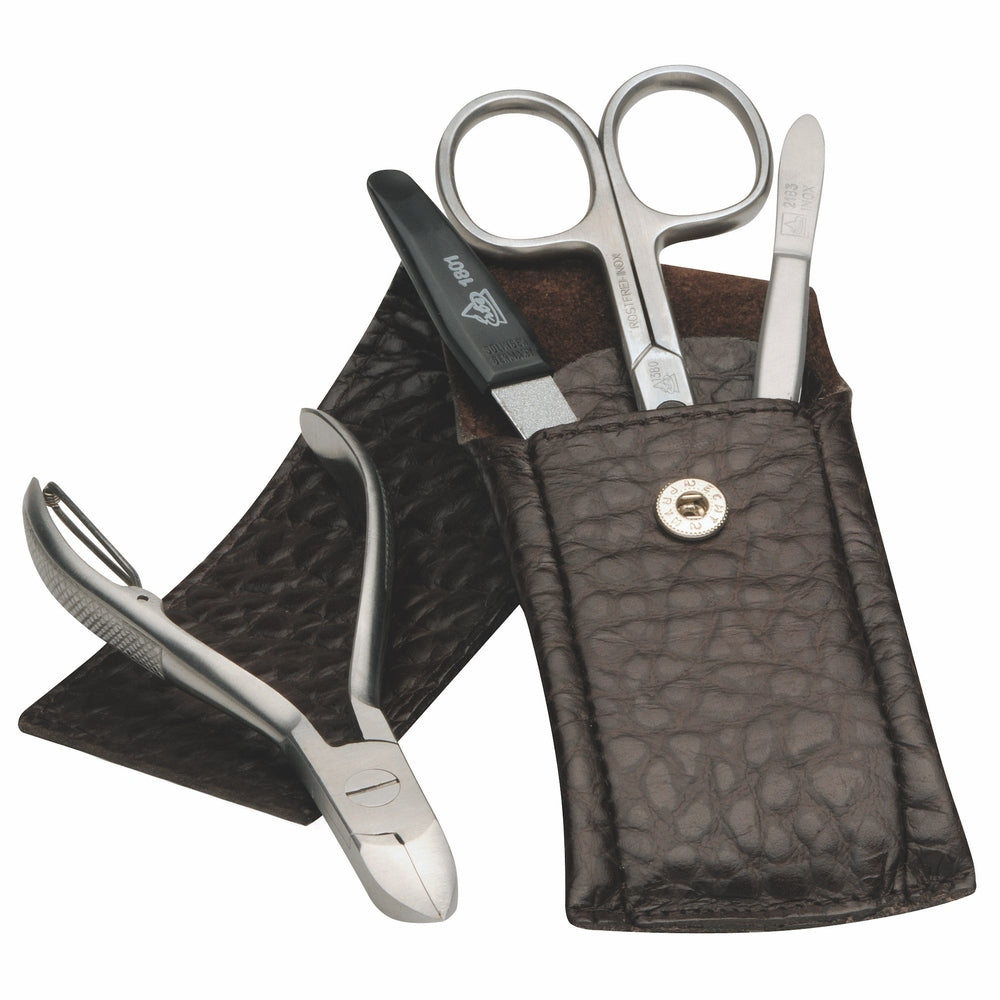 Erbe Maniküre Etui rostfrei Braun 4-teilig