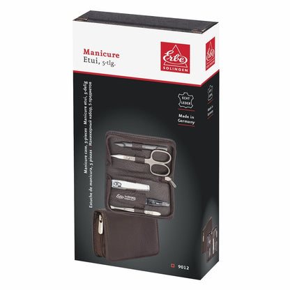 Erbe Manicure Reissverschlussetui Braun 5-teilig II