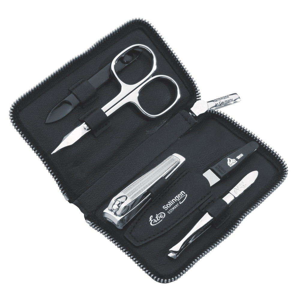 Erbe Manicure Reissverschlussetui Schwarz 5-teilig