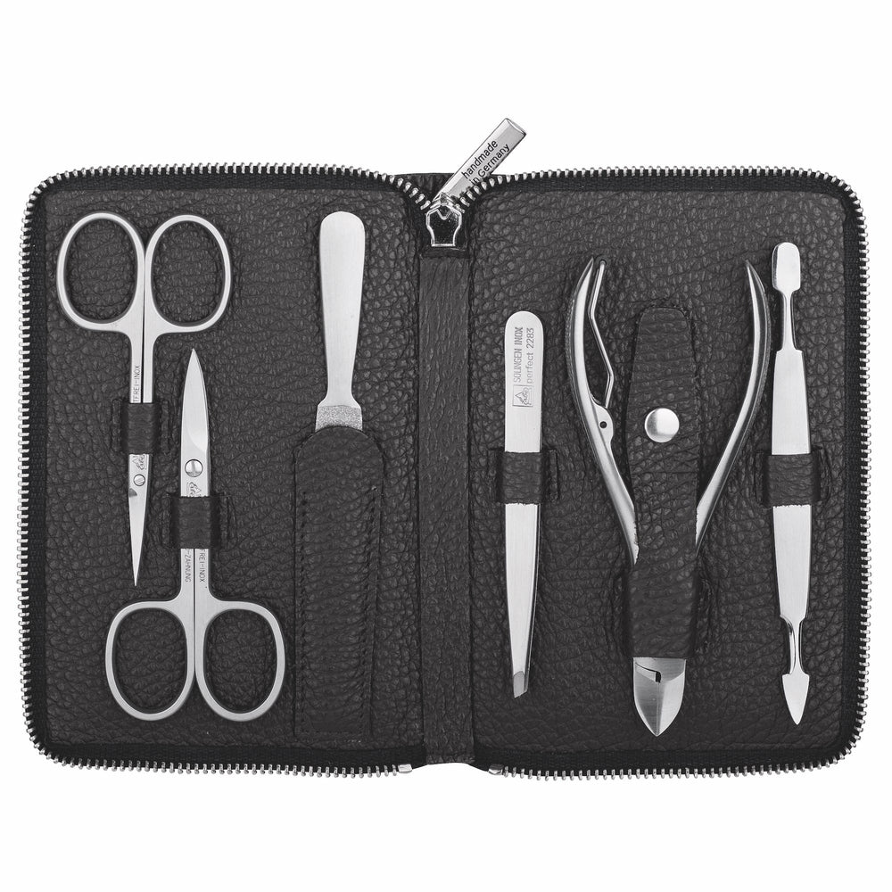 Erbe Manicure Reissverschlussetui Schwarz 6-teilig Piemont