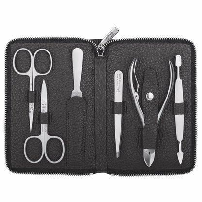 Erbe Manicure Reissverschlussetui Schwarz 6-teilig Piemont