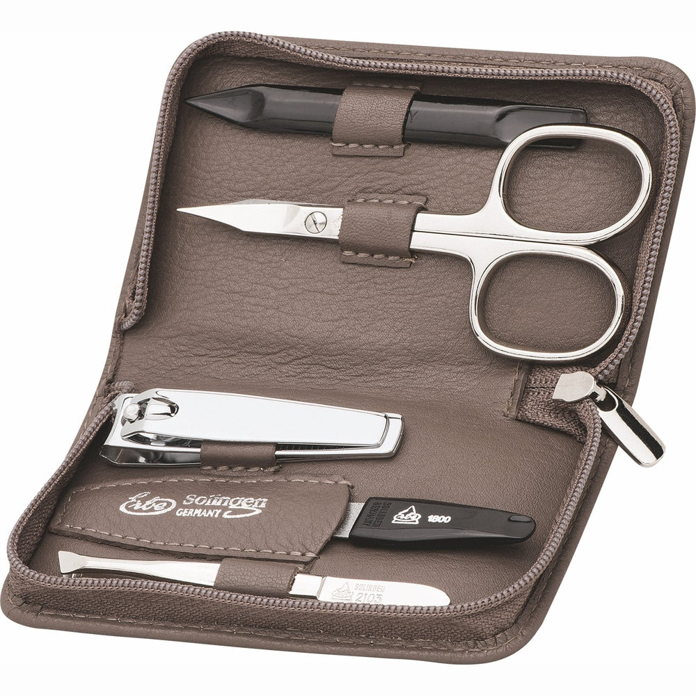 Erbe Manicure Reissverschlussetui Taupe 5-teilig