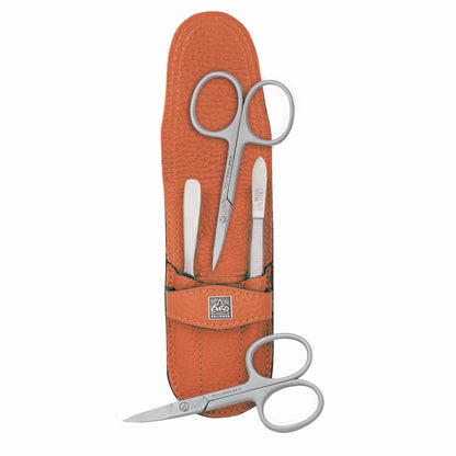 Erbe Maniküre Stecketui inox Orange mit Nagel- und Hautschere