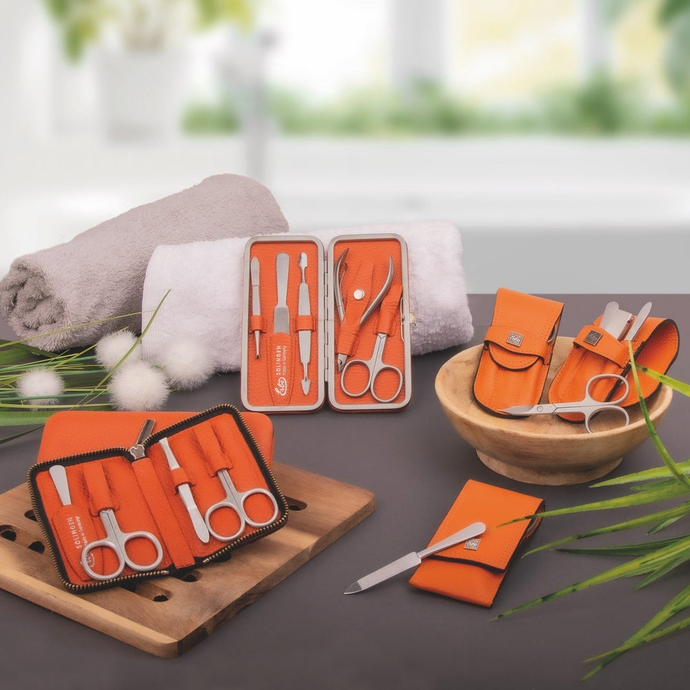 Erbe Manicure Stecketui inox Orange Nagel und Hautschere