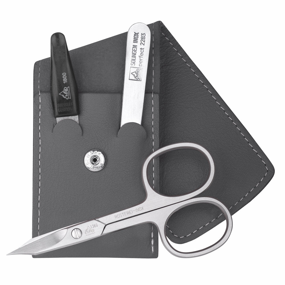 Erbe Maniküre Taschenetui inox Grau Travel 3-teilig