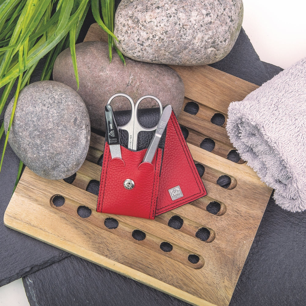 Erbe Manicure Taschenetui inox Rot Schwarz Colorado