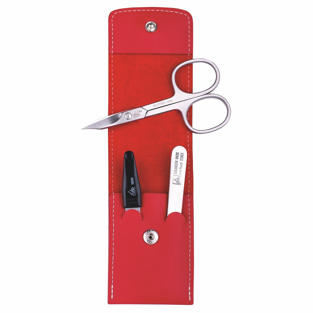 Erbe Manicure Taschenetui inox Rot Travel 3-teilig