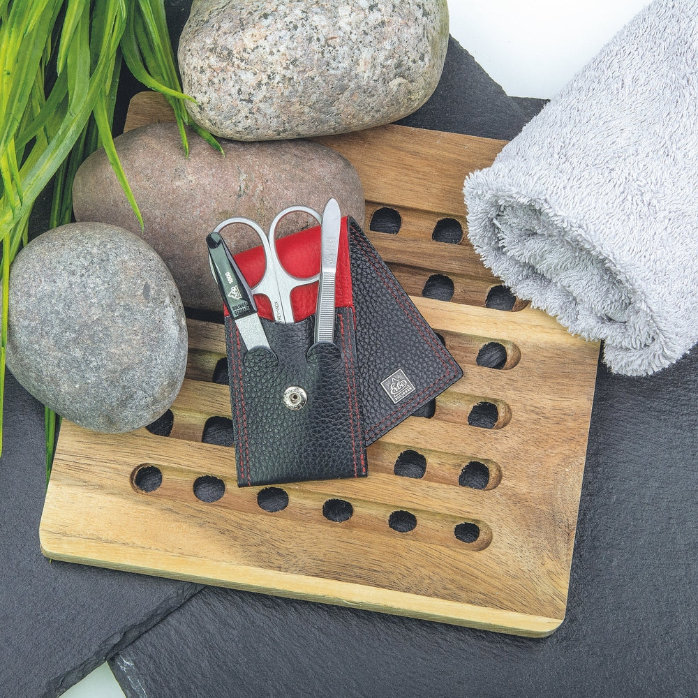 Erbe Manicure Taschenetui inox Schwarz Rot Colorado