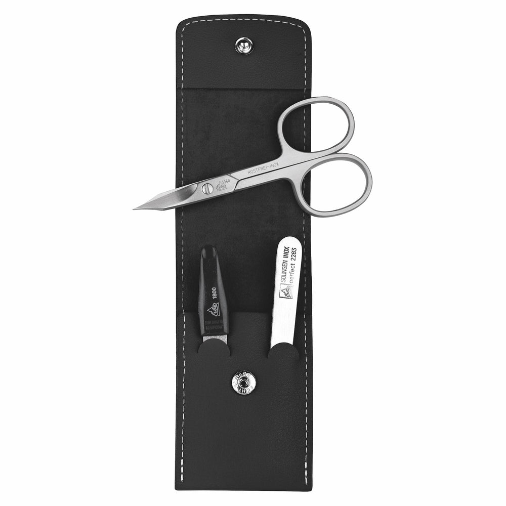 Erbe Manicure Taschenetui inox Schwarz Travel 3-teilig