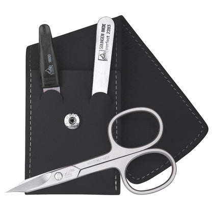 Erbe Maniküre Taschenetui inox Schwarz Travel 3-teilig