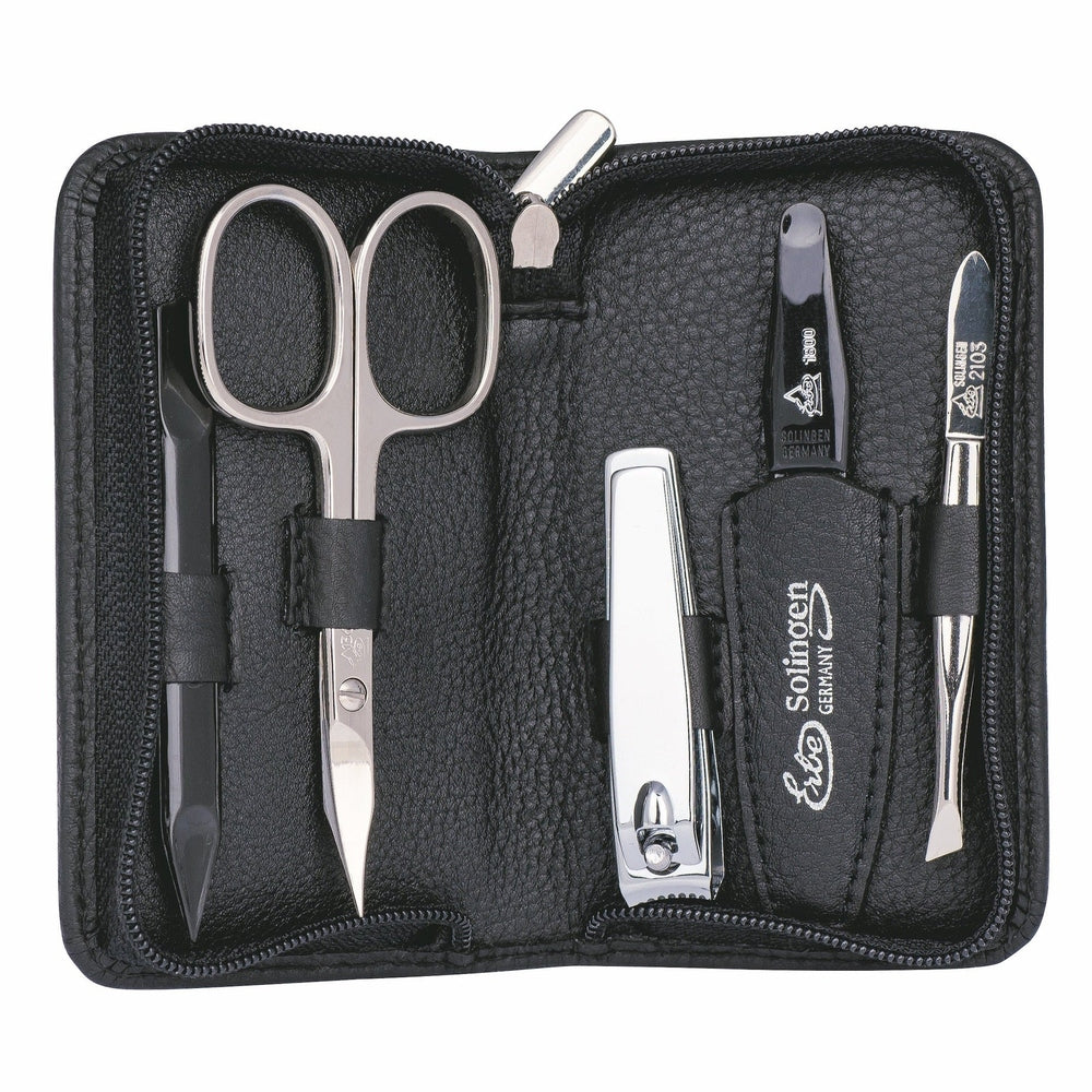 Erbe Manikuere Etui Siena 5-teilig RV Schwarz Nappa