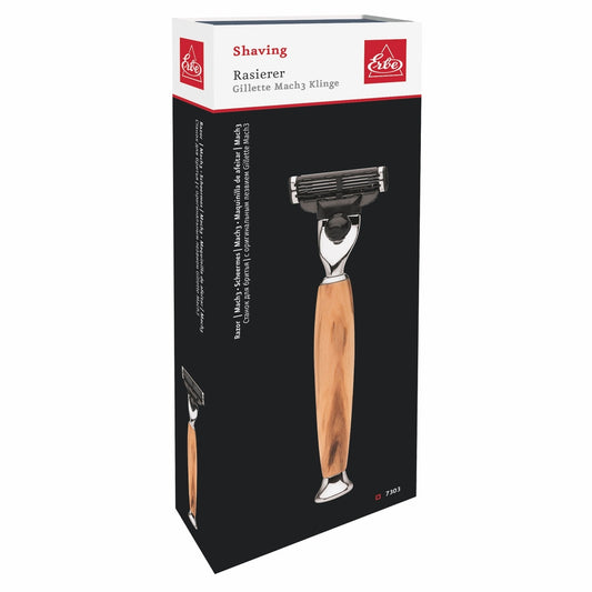 Rasoio Erbe Milano Gillette Mach3 legno d'ulivo – impugnatura ergonomica