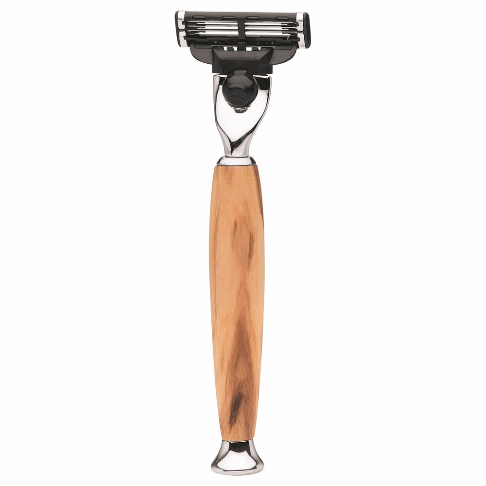 Erbe Milano Rasierer Gillette Mach3 Olivenholz