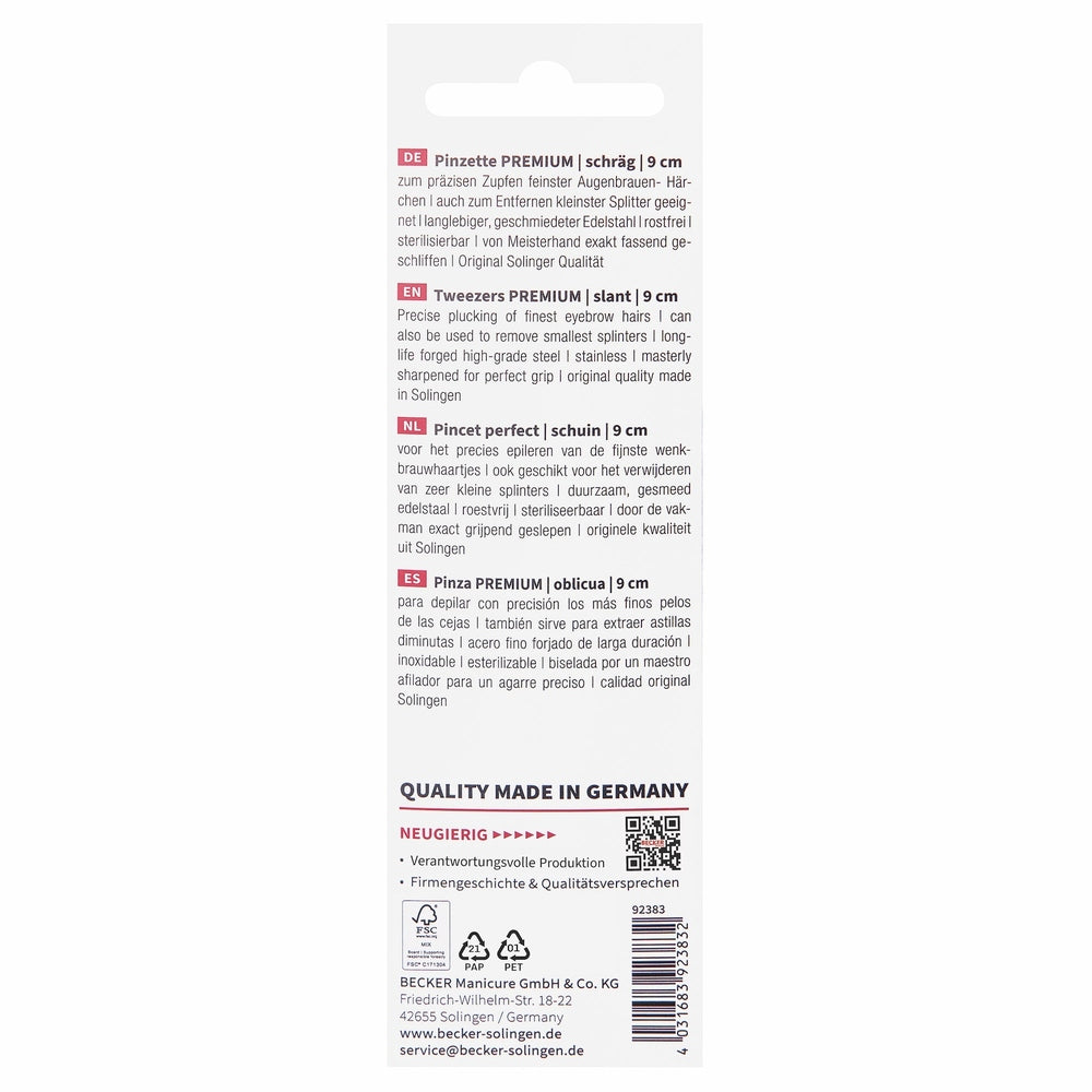 Erbe Premium Pinzette Breit Schraeg