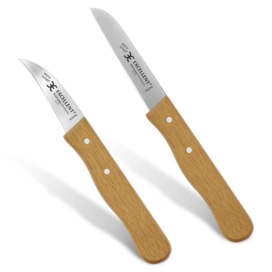 Gemüsemesser-Set 2-teilig Buchenholz – Rostfreier Edelstahl