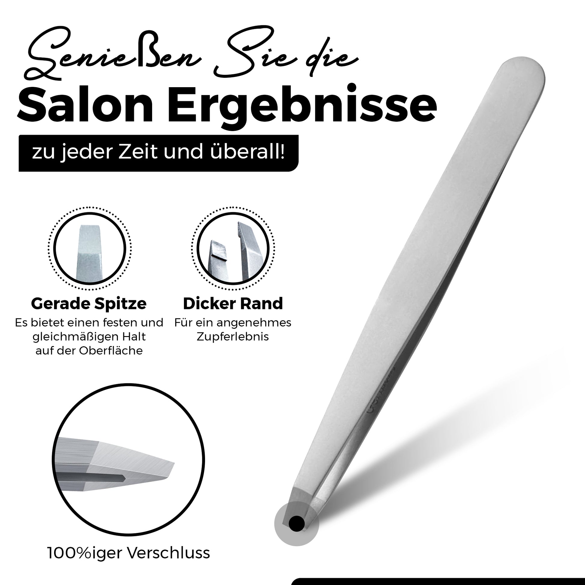 Haar-Pinzette - abgewinkelt gerade Spitze