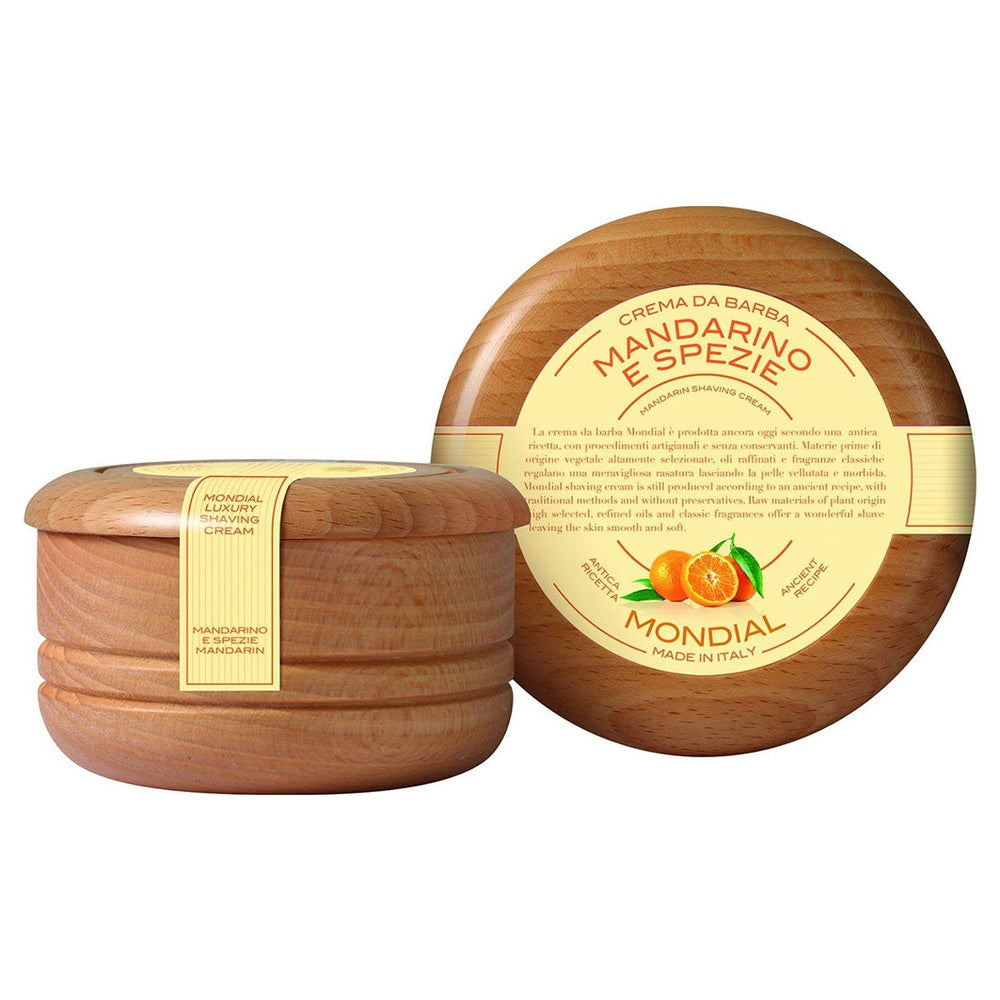 Mondial Shaving Cream Wooden Bowl Mandarino E Spezie