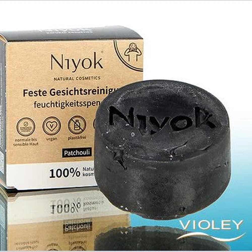 Niyok Feste Gesichtsreinigung Patchouli und Aktivkohle
