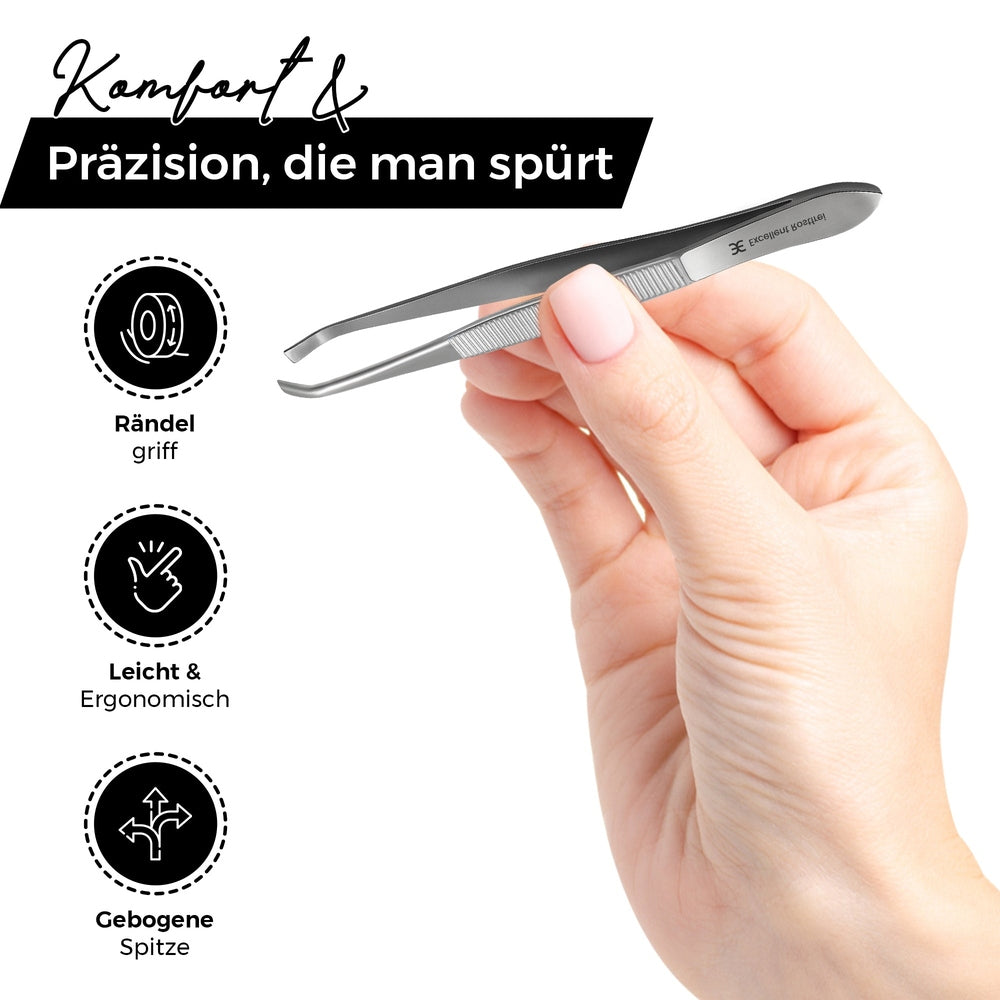 Pinzette - gewinkelte Spitze - gerade