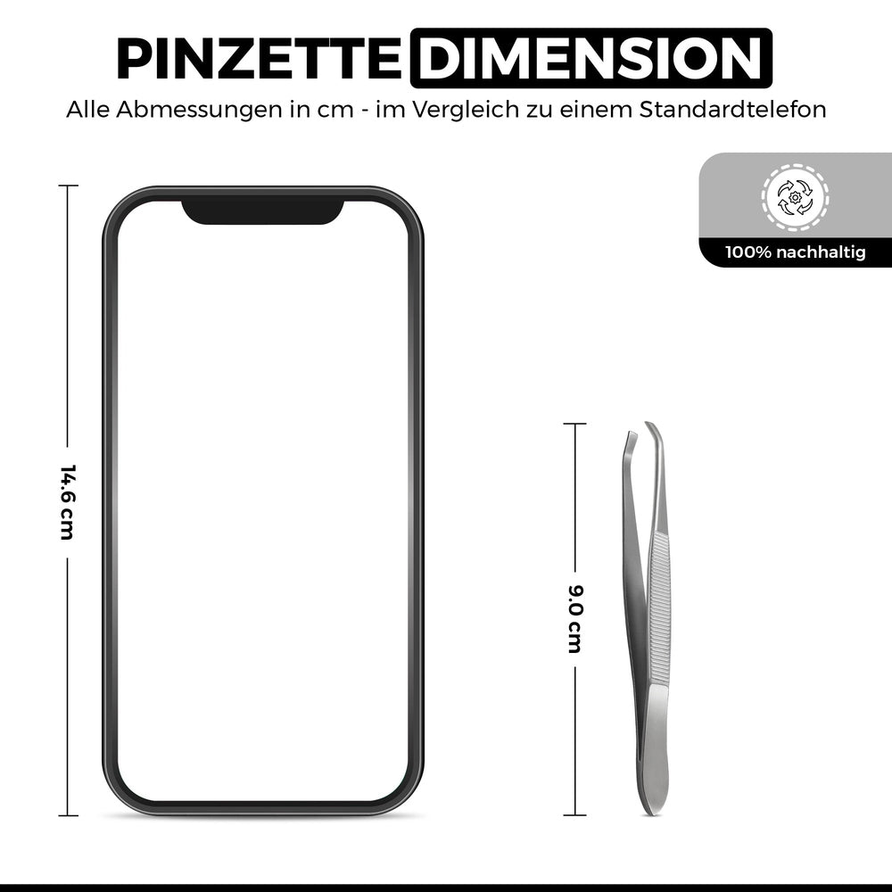 Pinzette - gewinkelte Spitze - gerade