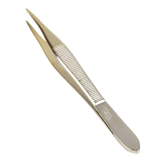 Pinzette, spitz, teilvergoldet, 9 cm