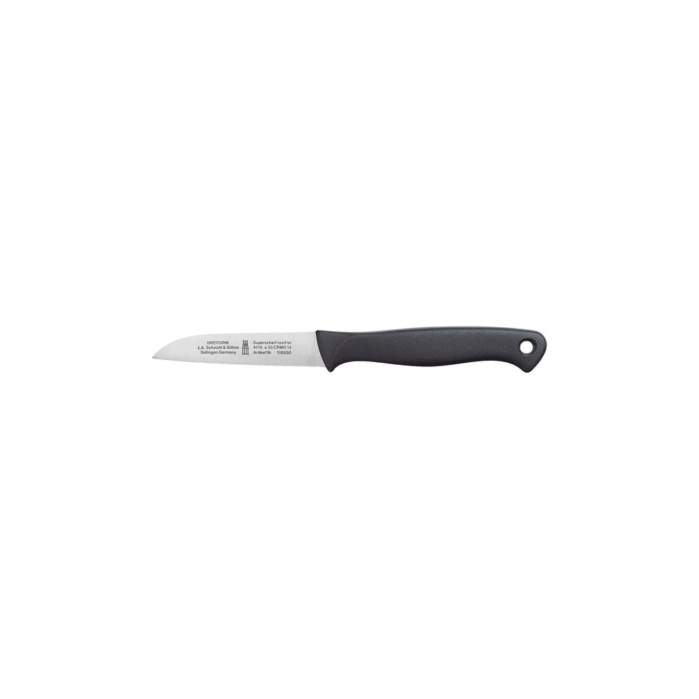 Solinger Gemüsemesser 3 Zoll schwarz mit gerader Klinge