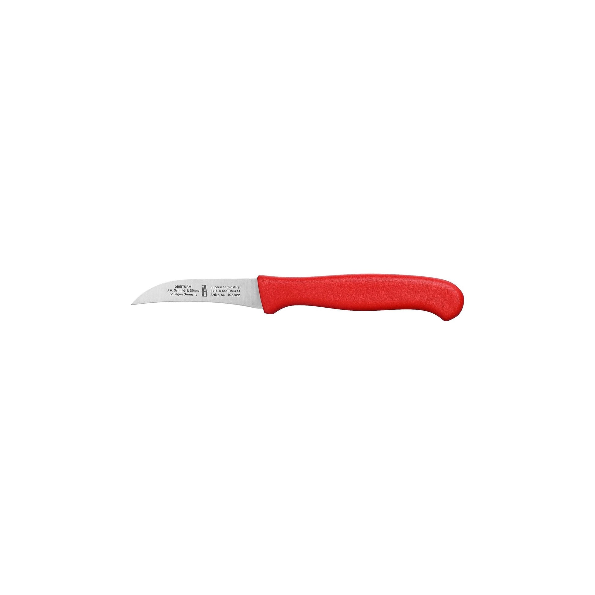 Solinger Schälmesser rot & gebogen