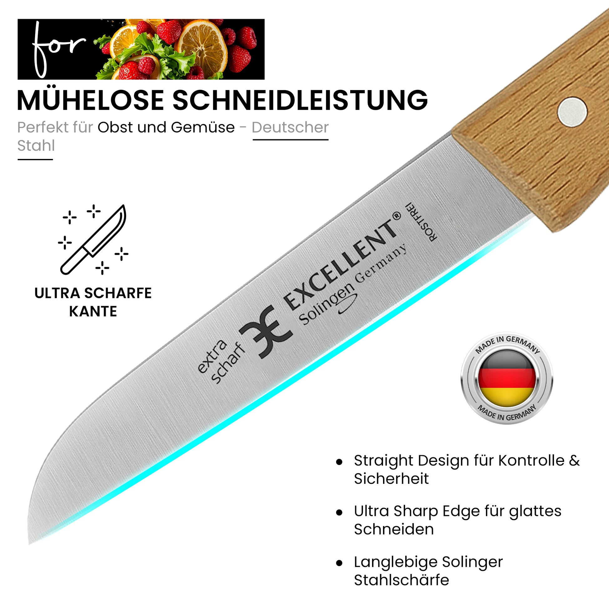 Solinger Küchenmesser - gerade Schneide