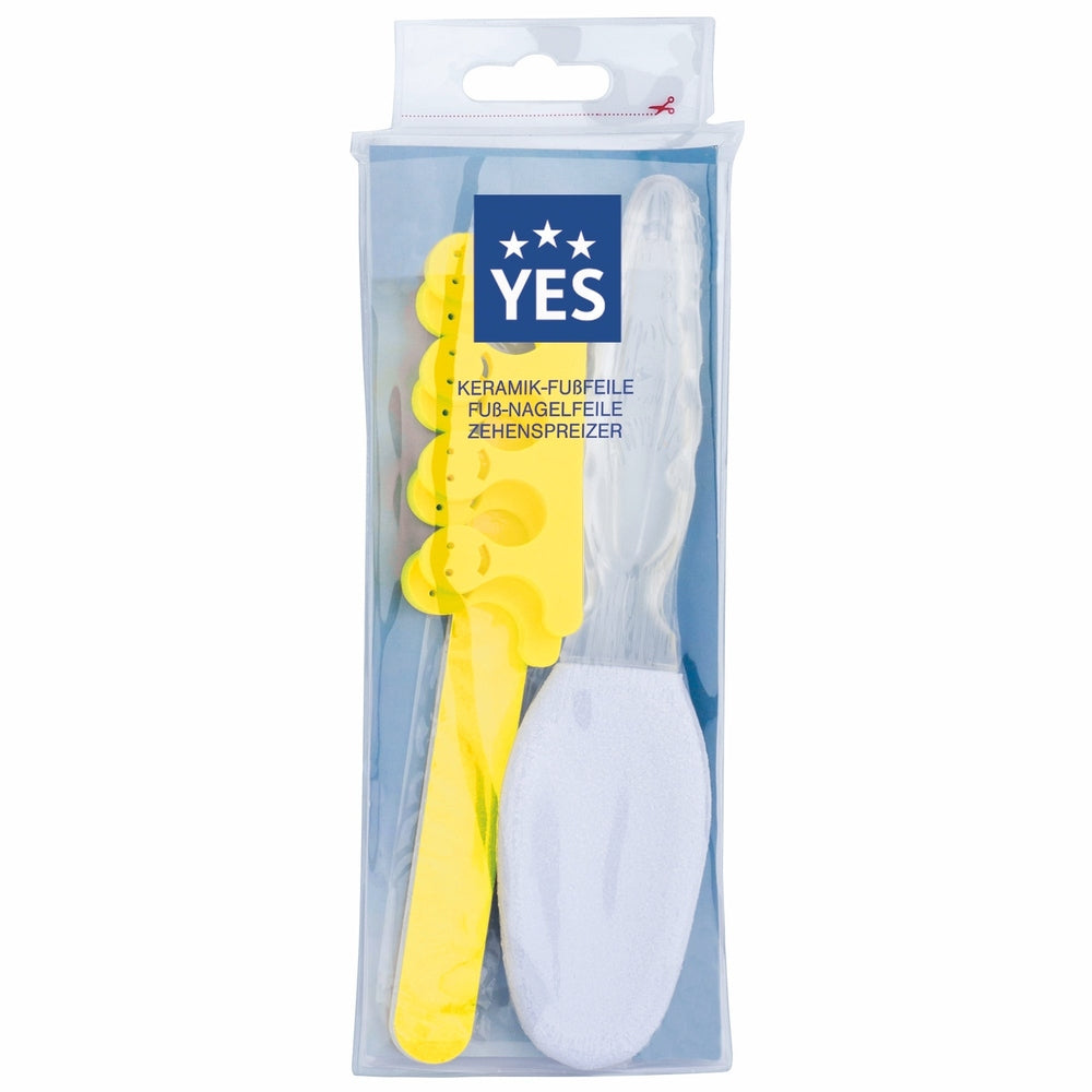 YES Solingen Fußpflege-Set pedi-care Gelb mit Keramik-Fußfeile