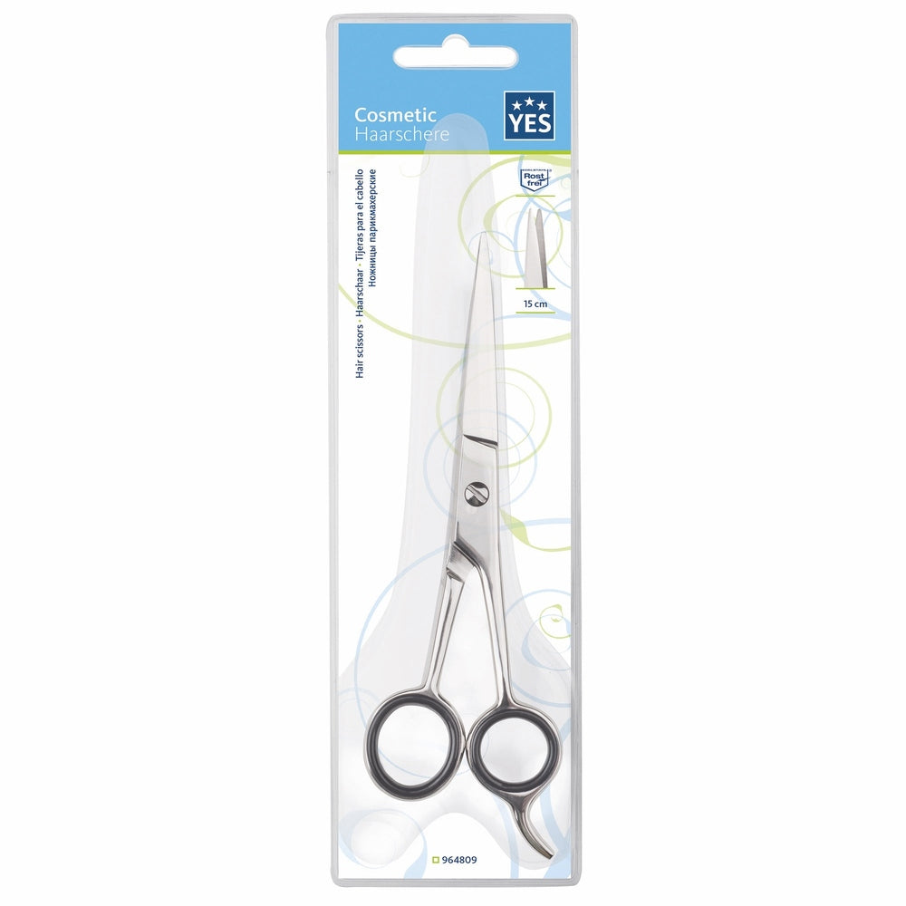 YES Solingen Haarschneideschere inox 15 cm mit Fingerhaken